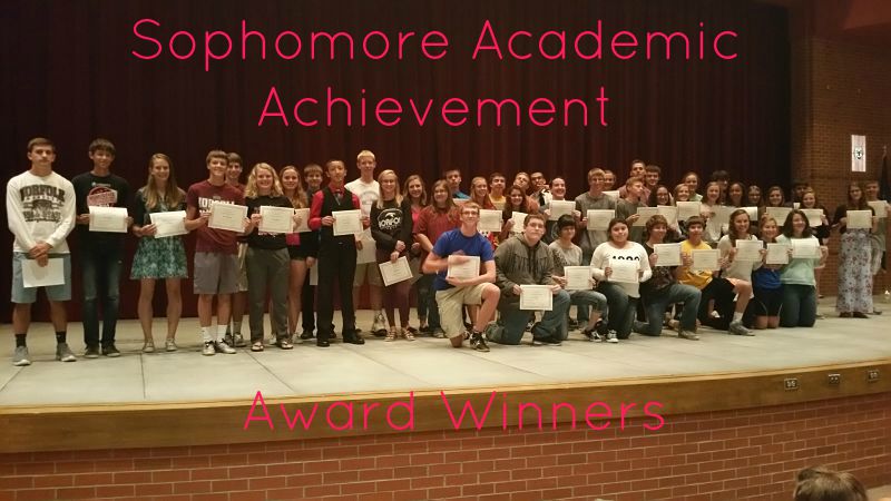 Sophomore Academic Achievement Award Winners